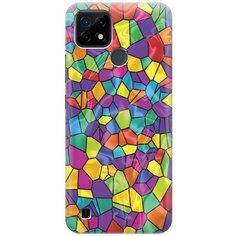 Ультратонкий силиконовый чехол-накладка для realme C21 с принтом "Яркая мозаика" Gosso