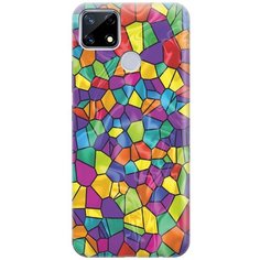 Ультратонкий силиконовый чехол-накладка для realme 7i с принтом "Яркая мозаика" Gosso