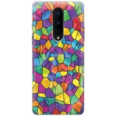 Ультратонкий силиконовый чехол-накладка для OnePlus 8 с принтом "Яркая мозаика" Gosso