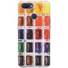 Ультратонкий силиконовый чехол-накладка для Oppo A12 / A7 / A5s с принтом "Палитра красок" Gosso