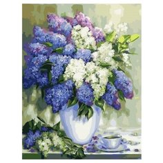 Картина по номерам Paintboy GX 26471 Сирень и чашка чая 40x50 см