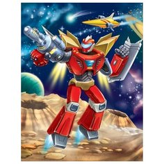 Холст с красками по номерам "Космический робот" Рыжий кот