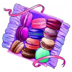 Алмазная мозаика "Яркие макаруны"20 цв. Рыжий кот