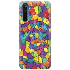 Ультратонкий силиконовый чехол-накладка для realme 6 Pro с принтом "Яркая мозаика" Gosso