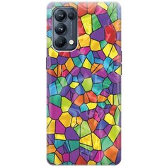 Ультратонкий силиконовый чехол-накладка для Oppo Reno5 с принтом "Яркая мозаика" Gosso