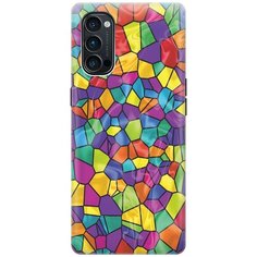 Ультратонкий силиконовый чехол-накладка для Oppo Reno4 с принтом "Яркая мозаика" Gosso