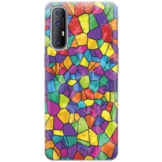 Cиликоновый чехол на Oppo Reno3 Pro / Оппо Рено3 Про с принтом "Яркая мозаика" Gosso