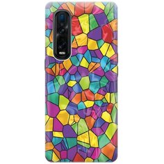 Ультратонкий силиконовый чехол-накладка для Oppo Find X2 Pro с принтом "Яркая мозаика" Gosso