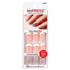 Накладные ногти KISS imPRESS Press-On Manicure короткая длина париж 30 шт.