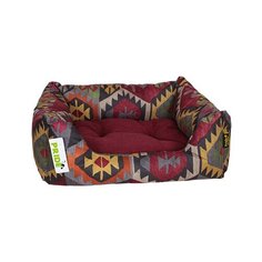 PRIDE лежак прямоугольный с высоким бортиком Мехико бордо 60 х 50 см (1 шт)