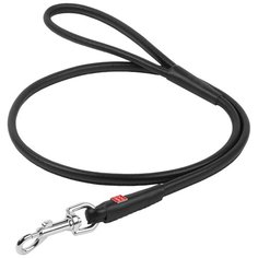 Поводок кожаный круглый для собак черный 6 мм 122 см Collar WauDog Glamour (1 шт)