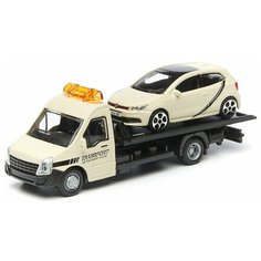 Bburago Коллекционная машинка-эвакуатор "18-31400/4 1:43 Street Fire Flatbed Transport", бежевый