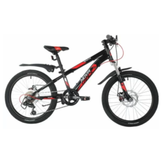 Подростковый горный (MTB) велосипед Novatrack Pointer 20 6.D (2021) черный (требует финальной сборки)