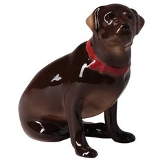 Скульптура. Императорский фарфоровый завод. Лабрадор Шоколадный. 9 см.