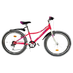 Подростковый горный (MTB) велосипед Novatrack Alice 24 6.V (2021) розовый 10" (требует финальной сборки)