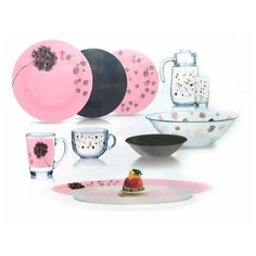Столовый сервиз AMB STELLA PINK 46 предметов 6 персон Luminarc