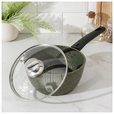 Кастрюля-ковш Kukmara Trendy style,1,5 л, стеклянная крышка, антипригарное покрытие