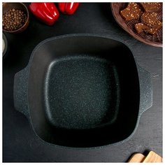 Кастрюля Kukmara квадратная, Titanium pro, 6,5 л, стеклянная крышка, зеленый