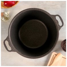 Кастрюля Kukmara Granit ultra, 10 л, стеклянная крышка, антипригарное покрытие