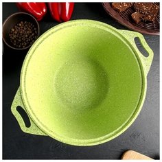 Кастрюля Kukmara 4 л, Trendy style, стеклянная крышка, антипригарное покрытие, лайм