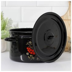 Кастрюля СтальЭмаль 7 л, "Рябина", цилиндрическая