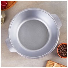 Кастрюля-жаровня Kukmara стеклянная крышка 4 л, черный