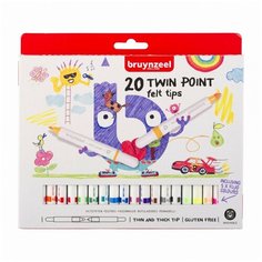 Набор фломастеров Bruynzeel Kids двойные 20 цв