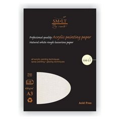 Альбом SM-LT Acrylic painting paper A3 10л 420 г/м2 белый, склейка 3TS-10(420) Smiltainis