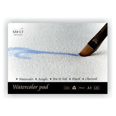Альбом SM-LT Watercolor А3 20л 260 г/м2 белый, склейка 3AS-20(260) Smiltainis