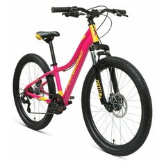 Велосипед FORWARD JADE 24 2.0 disc (24" 7 ск. рост 12") 2021, розовый/золотой, RBKW1J347005