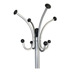 Вешалка-стойка BRABIX "CR-855" на мраморном диске, металл, 4+3 крючка, цвет серебристый, 606434