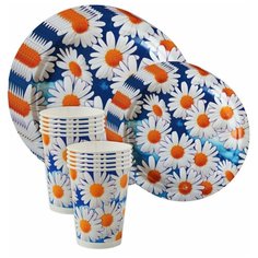 Набор одноразовой посуды Ромашки Картония