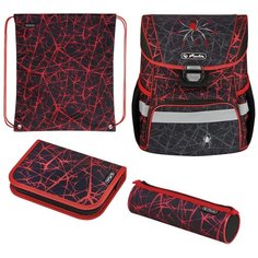 Ранец школьный Herlitz Loop Spider, Паук, черный, с наполнением