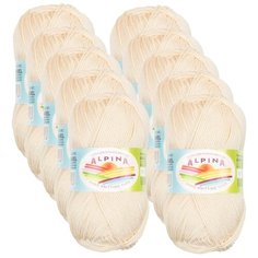 Пряжа Alpina Anabel, 100 % хлопок, 50 г, 120 м, 10 шт., №172 молочный