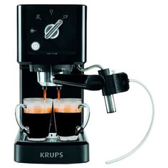 Кофеварка рожковая Krups XP345 Calvi Latte, черный
