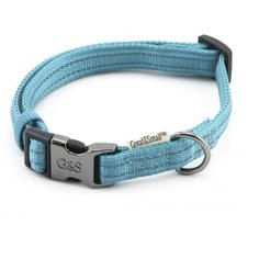 Ошейник для собак GREAT&SMALL со светоотражающей острочкой 20х350-550мм нейлон бирюзовый