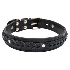 Ошейник для собак ZOOEXPRESS Колосок 2сл 36мм 60см черный