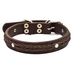 Ошейник для собак ZOOEXPRESS Колосок 2сл 26мм 50см коричневый