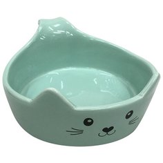Миска для животных FOXIE Cat Bowl зеленая керамическая 15,5х12,5х6см 220мл