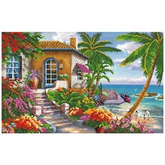 Наборы - кристальная (алмазная) мозаика "ФРЕЯ" ALV-68 Кристальная мозаика (алмазная вышивка) "Райский уголок" 56 х 35 см