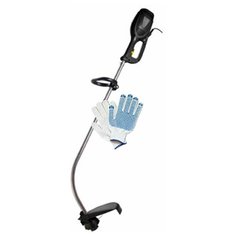 Триммер электрический Huter GET-1000S + Перчатки хозяйственные с ПВХ (точка)