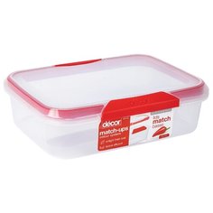 Контейнер MATCH-UPS CLIPS прямоугольный красный 4л Decor