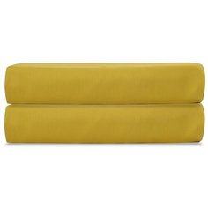 Простыня из сатина горчичного цвета из коллекции essential, 240х270 см Tkano