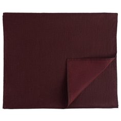 Дорожка на стол из умягченного льна с декоративной обработкой бордового цвета essential, 45х150 см Tkano