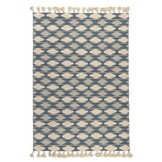 Ковер из хлопка синего цвета argyle из коллекции ethnic TK20-DR0038 Tkano