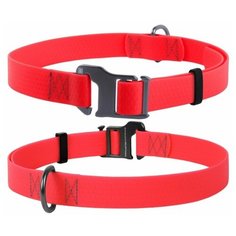 Ошейник WAUDOG WATERPROOF, пряжка из высокопрочного алюминиевого сплава, красный 25-50 см 20 мм