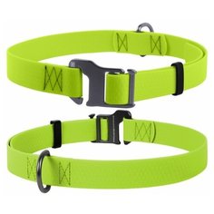 Ошейник WAUDOG WATERPROOF, пряжка из высокопрочного алюминиевого сплава, салатовый 25-50 см 20 мм