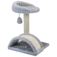 Когтеточка для кошек FOXIE с лежанкой, игрушкой и сизалевой дугой 35x35x45см