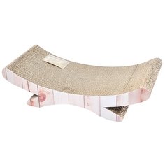 Когтеточка для кошек FOXIE Wood Print Лежанка картон 49х21,5х13см