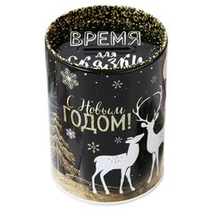 Копилка Зимнее волшебство Время для сказки, Металл, 7.5 х 7.5 х 10.5 см черный